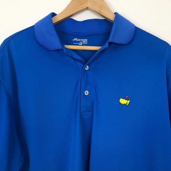 [3 for $15] Master Tech Plain Solid Blue Polo Shirt Sz Large - Picture 2 of 8